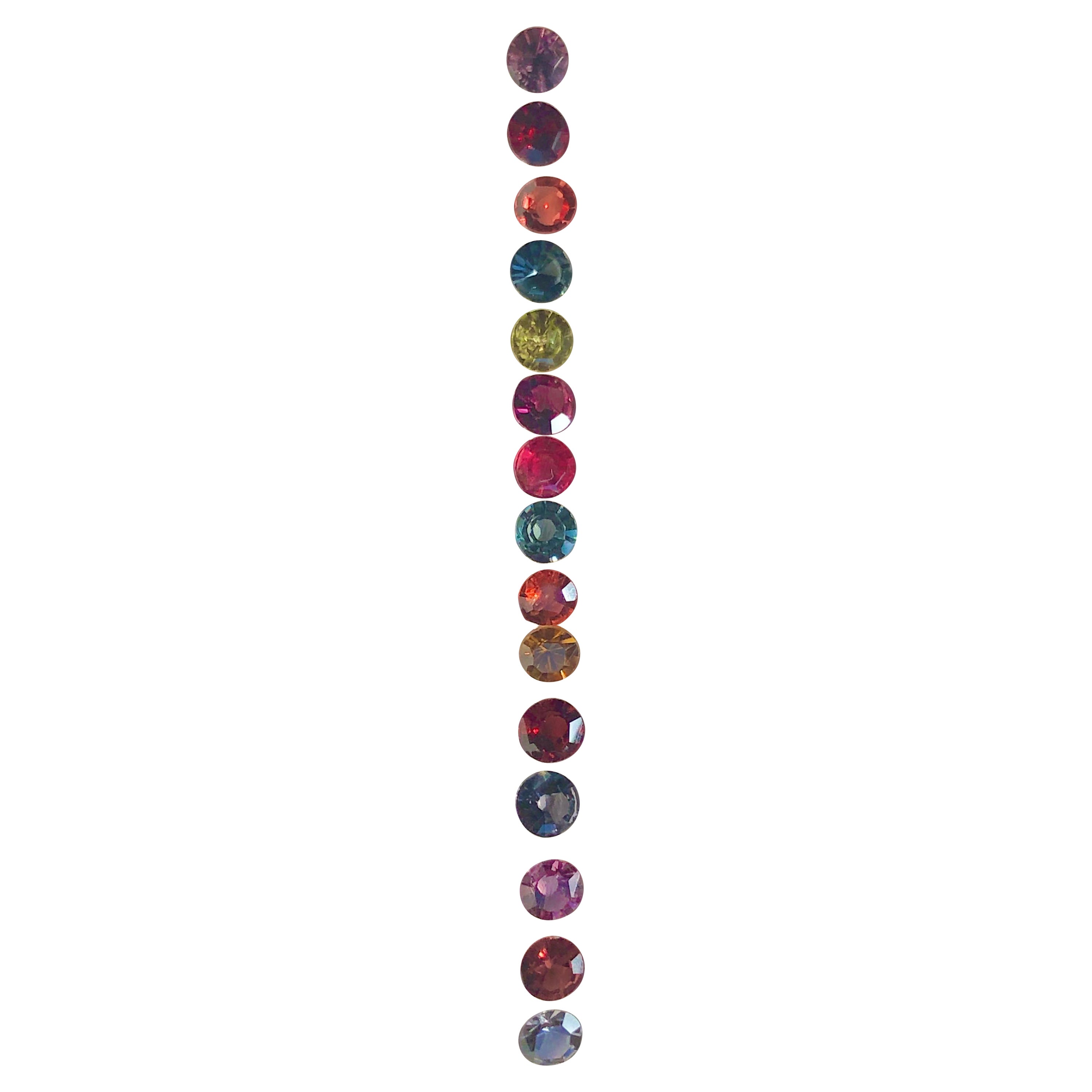 Spinel Palette 7.20 Carats Round 5mm Loose Gems Set For Sale