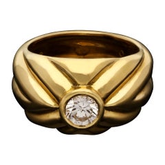 Van Cleef & Arpels 18ct Yellow Gold and Round Brilliant Diamond Ring Ca 1960s