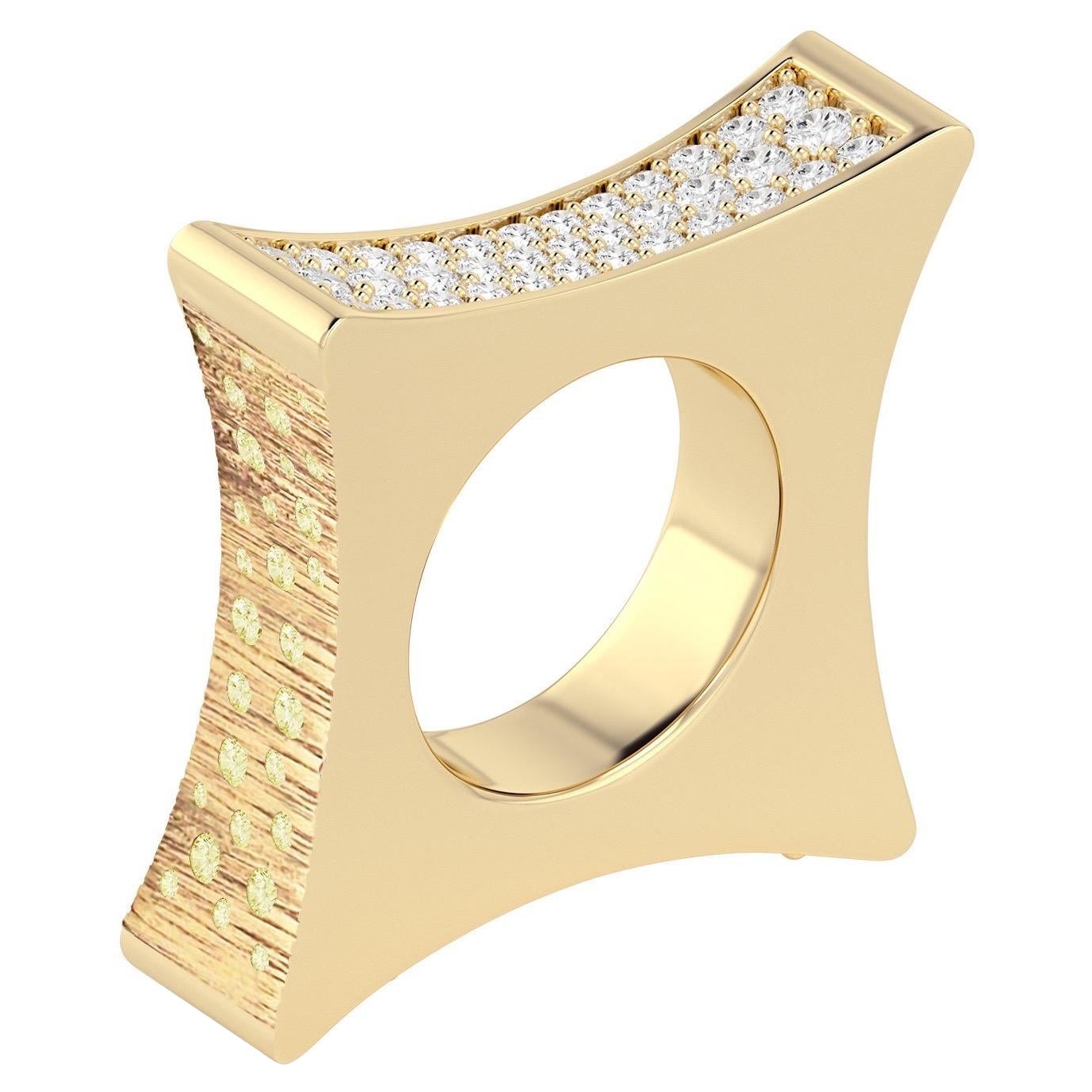 Ruben Manuel “Autumn” Ring.  18K YG, VS white diamonds, Autumn colored diamonds. For Sale