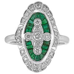 1.00 Carat Emerald Diamond Gold Ring