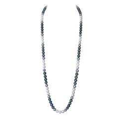 Marina J. Ombre all Pearl Strung Necklace with 14k Yellow Gold