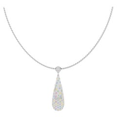 Ruben Manuel “Spring” Pendant. 18K WG Diamonds and Sapphires