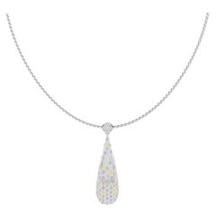 Ruben Manuel “Spring” Pendant.  18K WG Diamonds and Sapphires