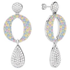 Ruben Manuel “Spring” Earrings.  18K WG Diamond and Sapphire “Spring” Earrings.