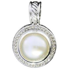 David Yurman Pearl Diamond Sterling Silver Cerise Enhancer Pendant