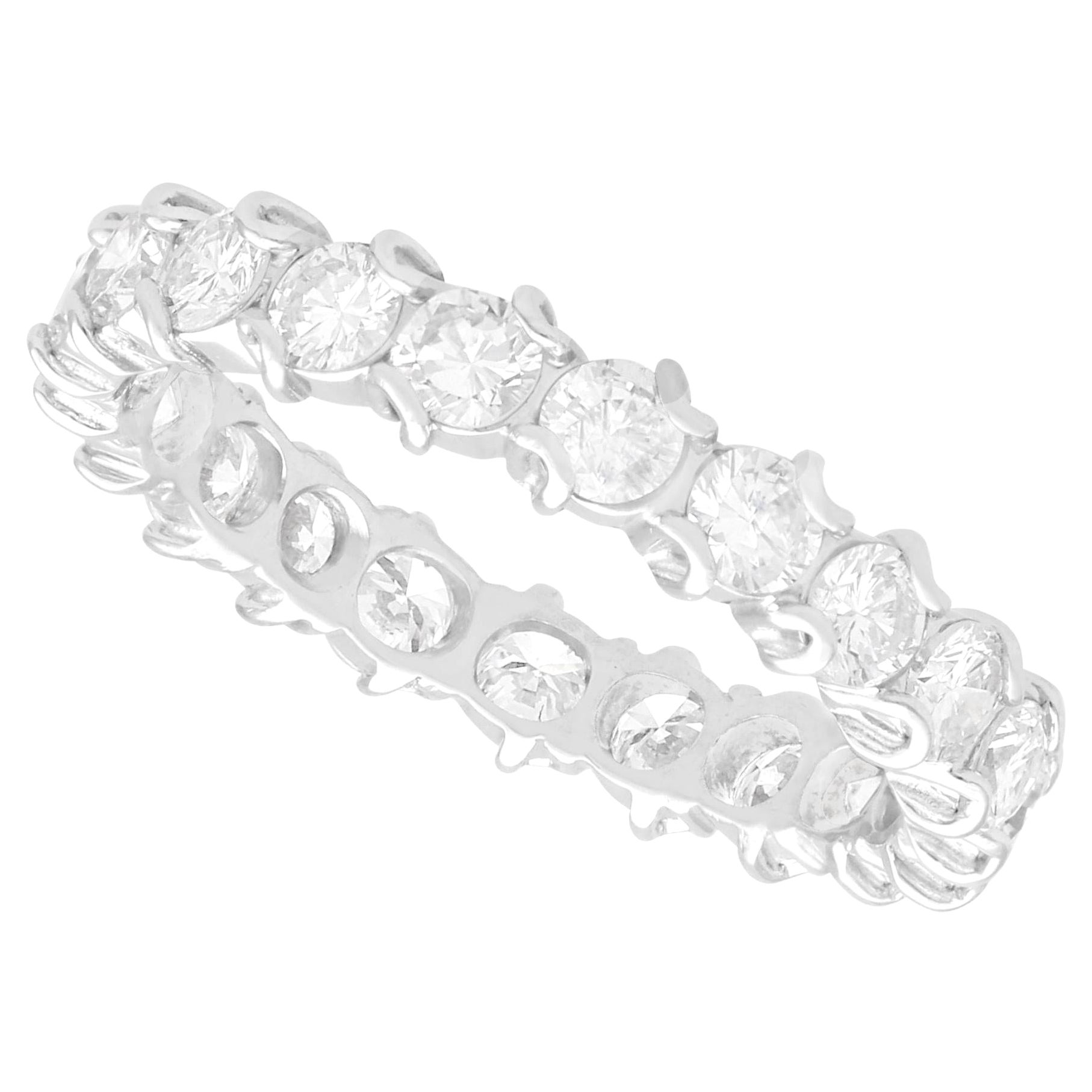 Vintage 1.78 Carat Diamond and 18k White Gold Full Eternity Ring