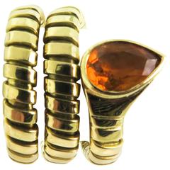 Citrine Gold Snake Ring