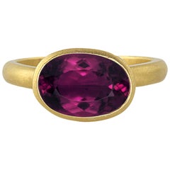 Ico & the Bird Fine Jewelry Rhodolite Garnet Jali 22 Karat Gold Ring
