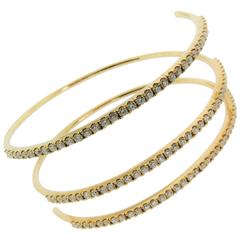 Spiral Diamond Gold Bracelet