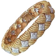 Ruser 5.00 Carats Diamonds Gold Platinum Bracelet