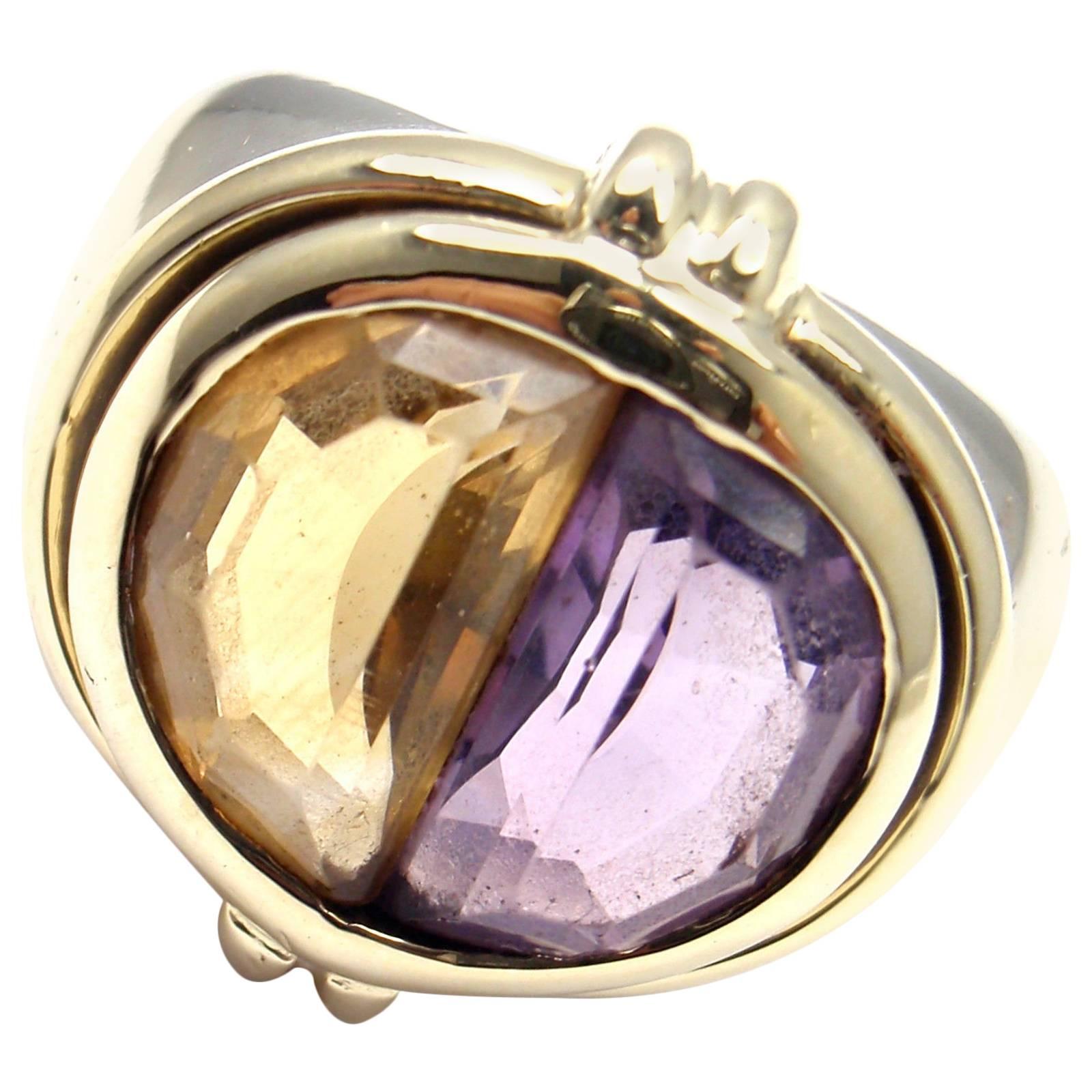 Van Cleef & Arpels Amethyst Citrine Two Color Gold Ring