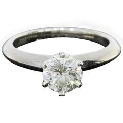 Tiffany & Co. 1.10 Carat Round Diamond Platinum Solitaire Engagement Ring