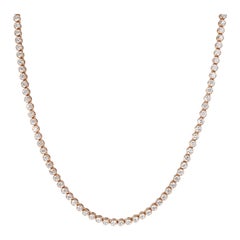Bezel Set Diamond Tennis Necklace in 18k Rose Gold 5.36 CTW