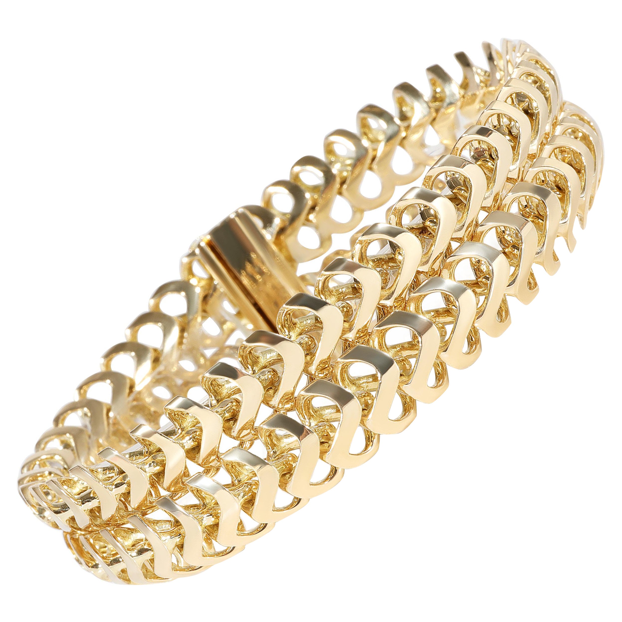 Tiffany and Co. Double Link Bracelet in 18K Yellow Gold For Sale at 1stDibs