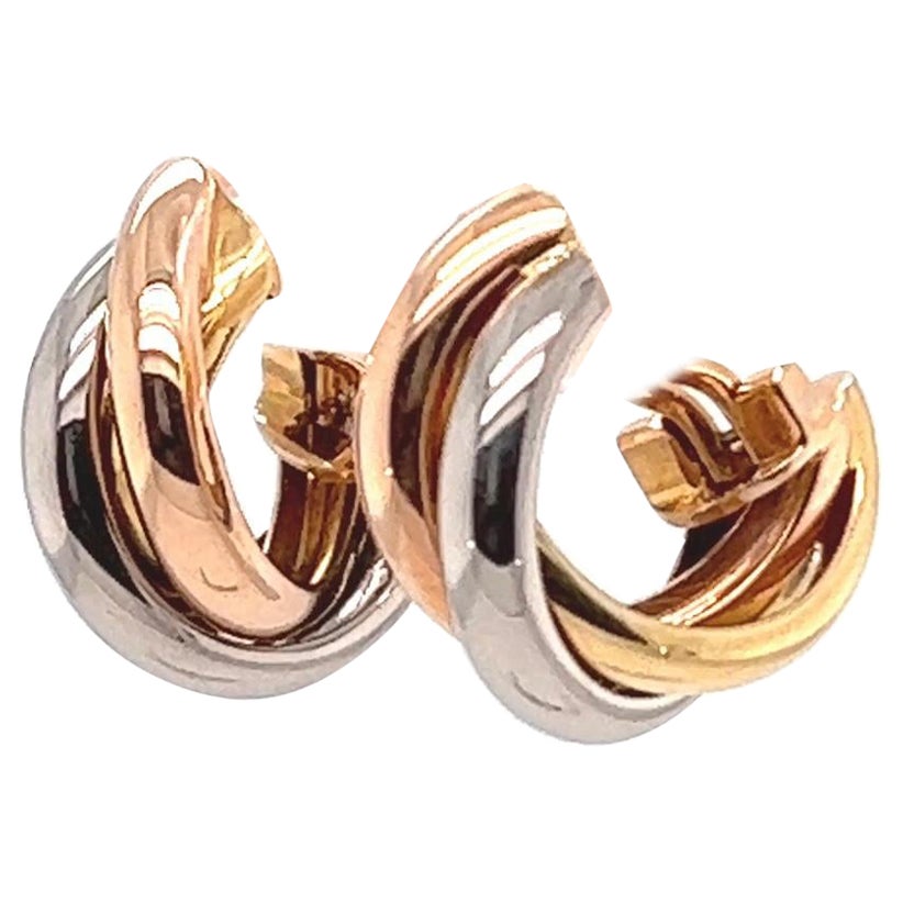 Cartier Trinity Tricolor Gold Earrings at 1stDibs | cartier tri color ...