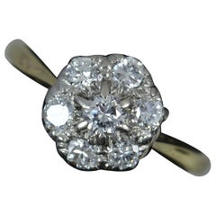 Vintage Sparkly 18ct Gold and Platinum 0.5ct Diamond Cluster Ring