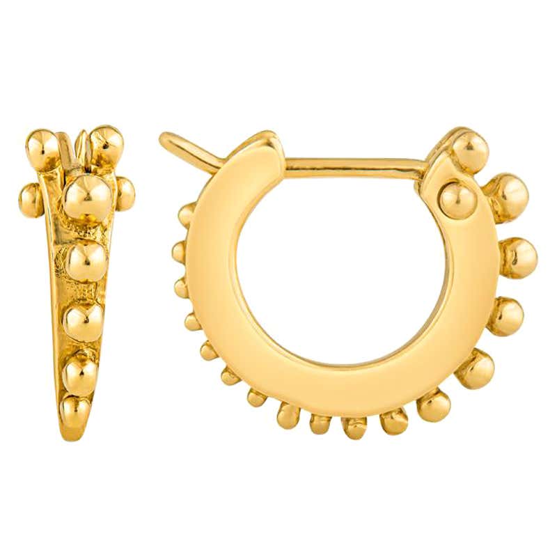 18 Karat Yellow Gold Vermeil Three-Row Seaweed Hoop Earrings For Sale ...