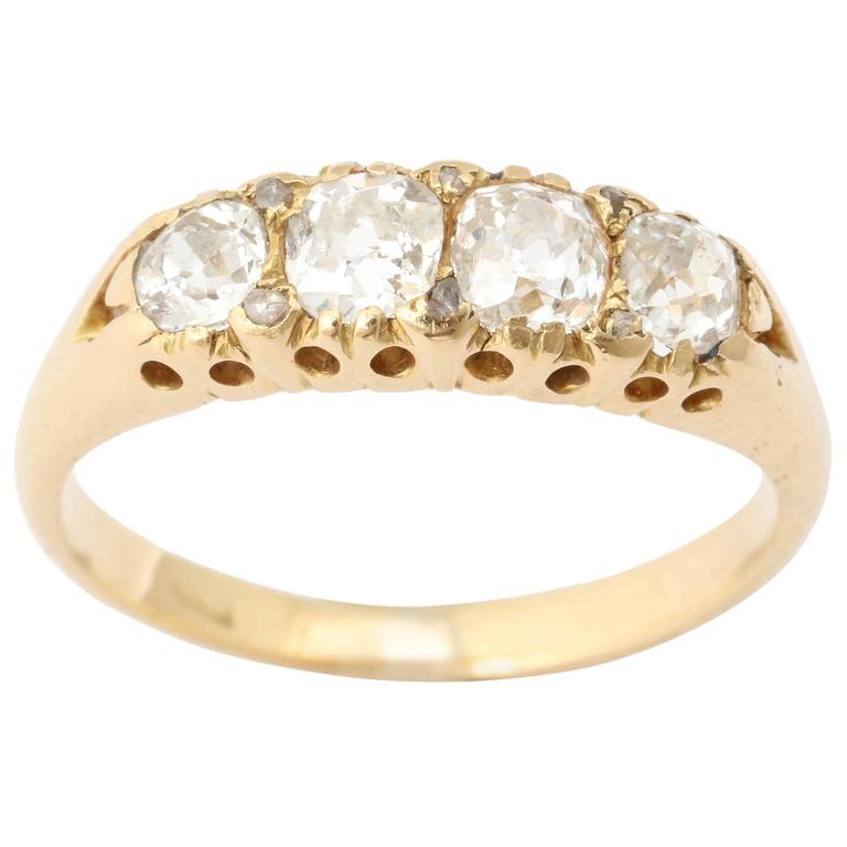 Victorian Diamond Gold Band Ring at 1stDibs