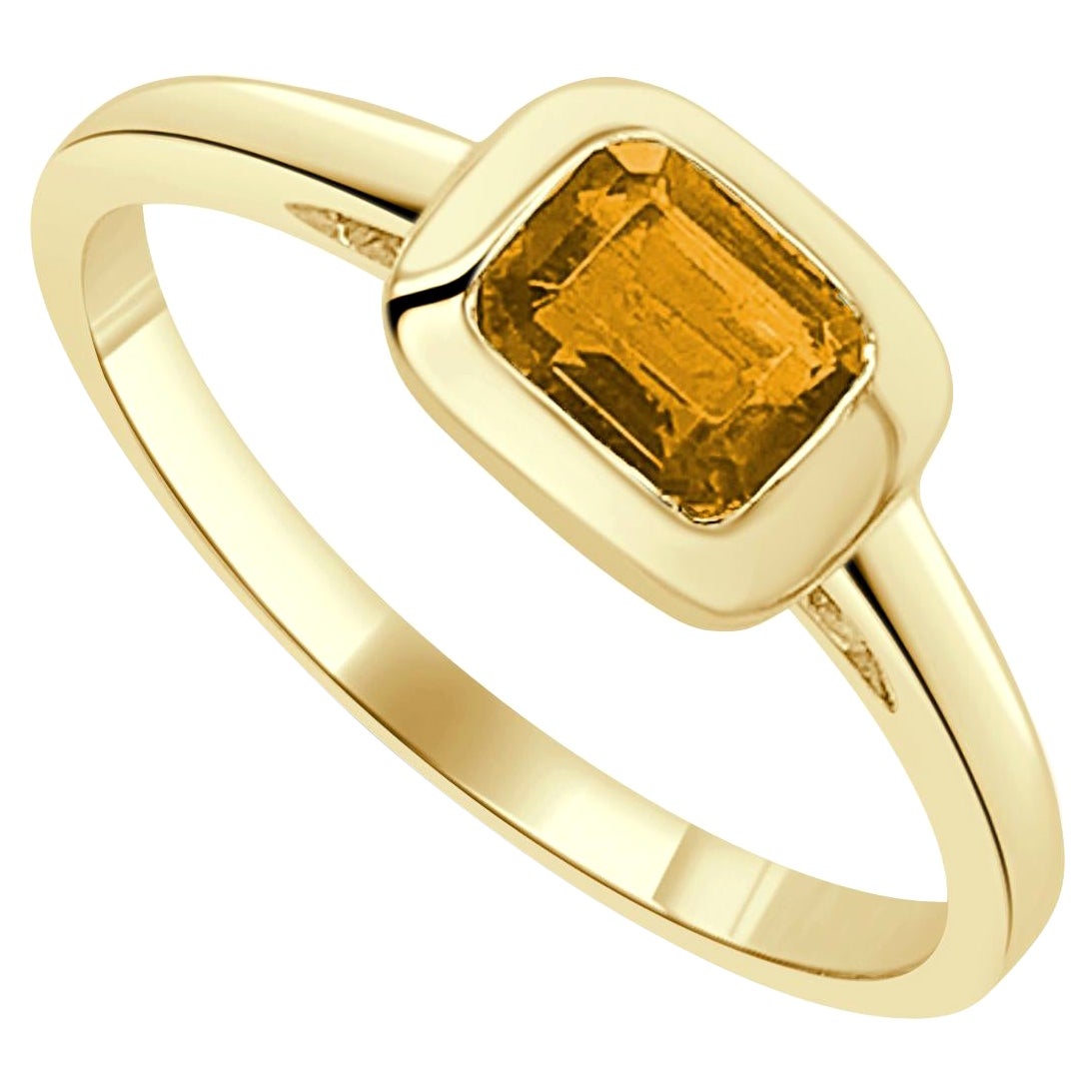 14K Yellow Gold Citrine Ring for Her