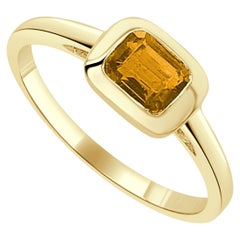 Bague en or jaune 14 carats et citrine pour elle