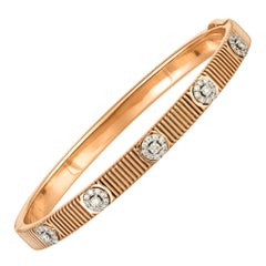 Band White Pink Gold 18K Bracelet Diamond for Her