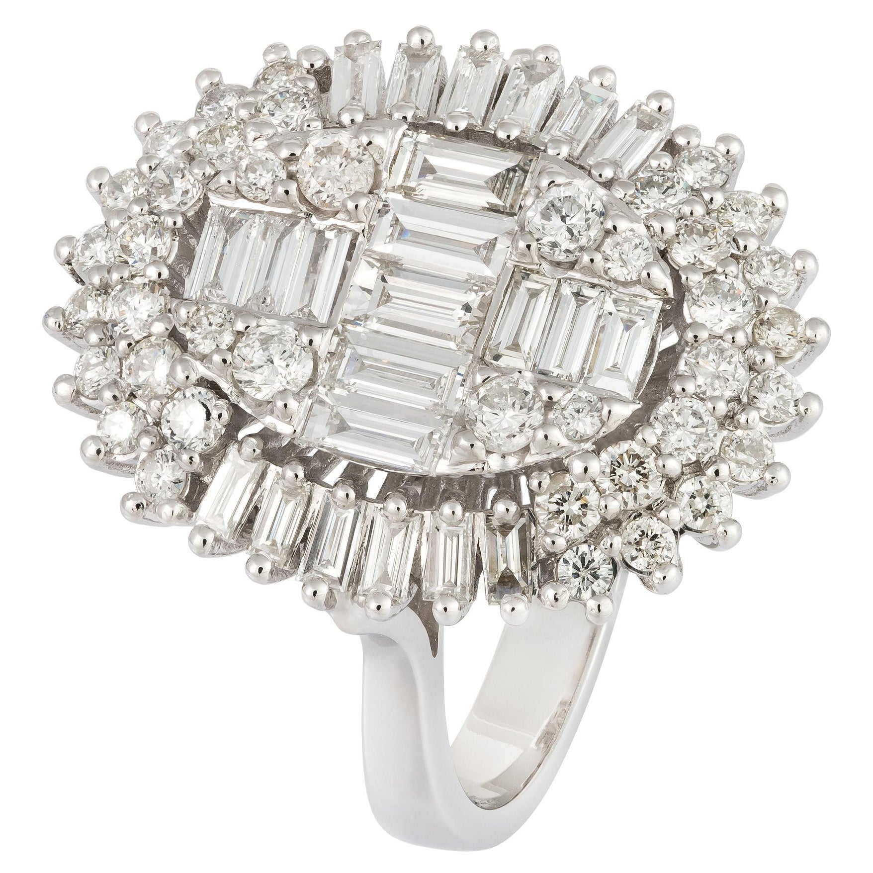 Every Day Sun Flower White Bague pour elle en or 18K et diamants blancs