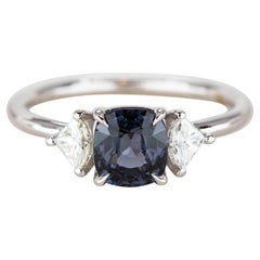 14k Gold 1.28 Ct Spinel and Diamond Engagement Solitaire Ring