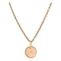 French 18k Gold Disc Pendant Paris by Marie Betteley