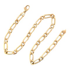 14 Karat Yellow Gold Link Collar Necklace 14.6 Grams 15 Inches