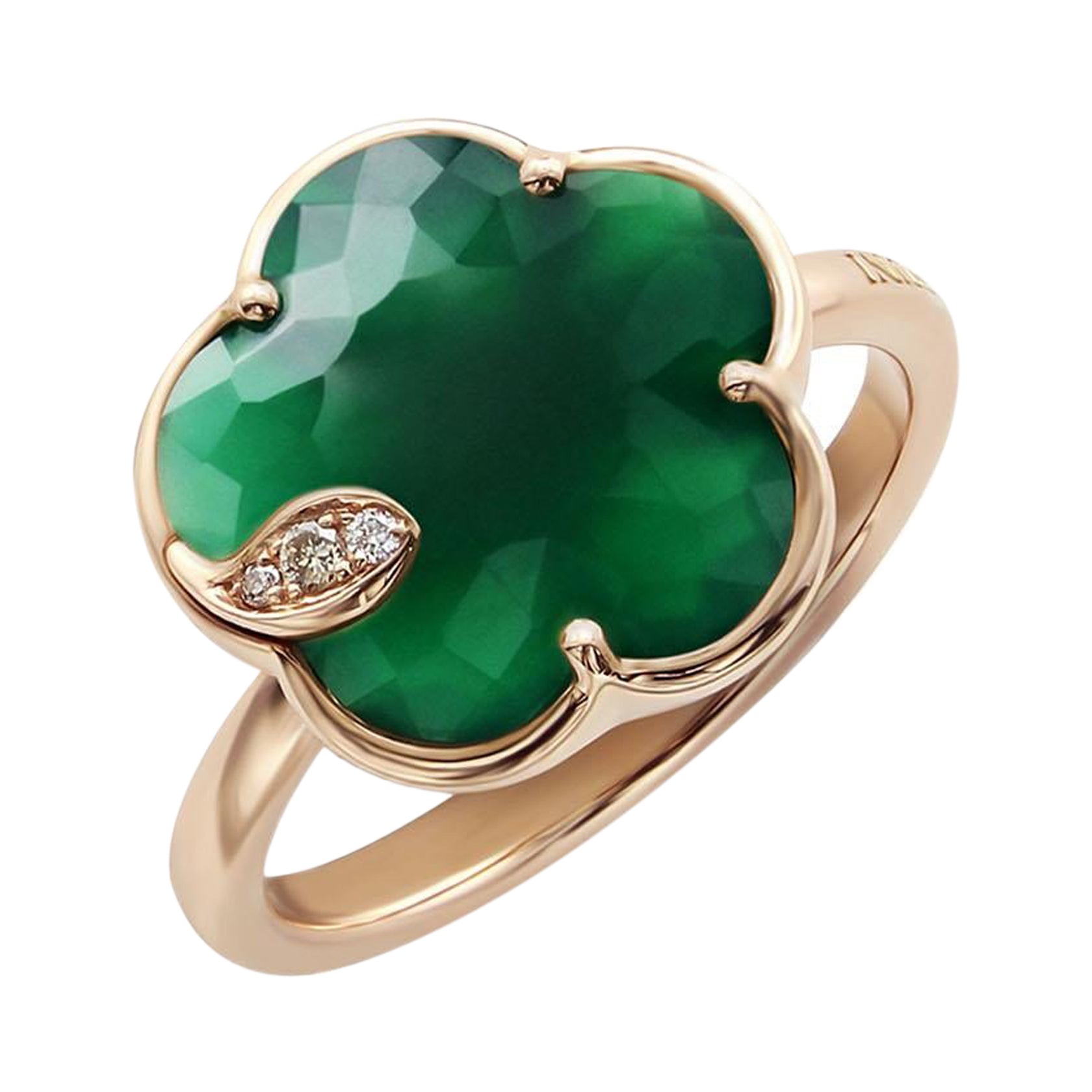 Pasquale Bruni 18kt Rose Gold Petit Jolie Agate and Diamond Ring For Sale