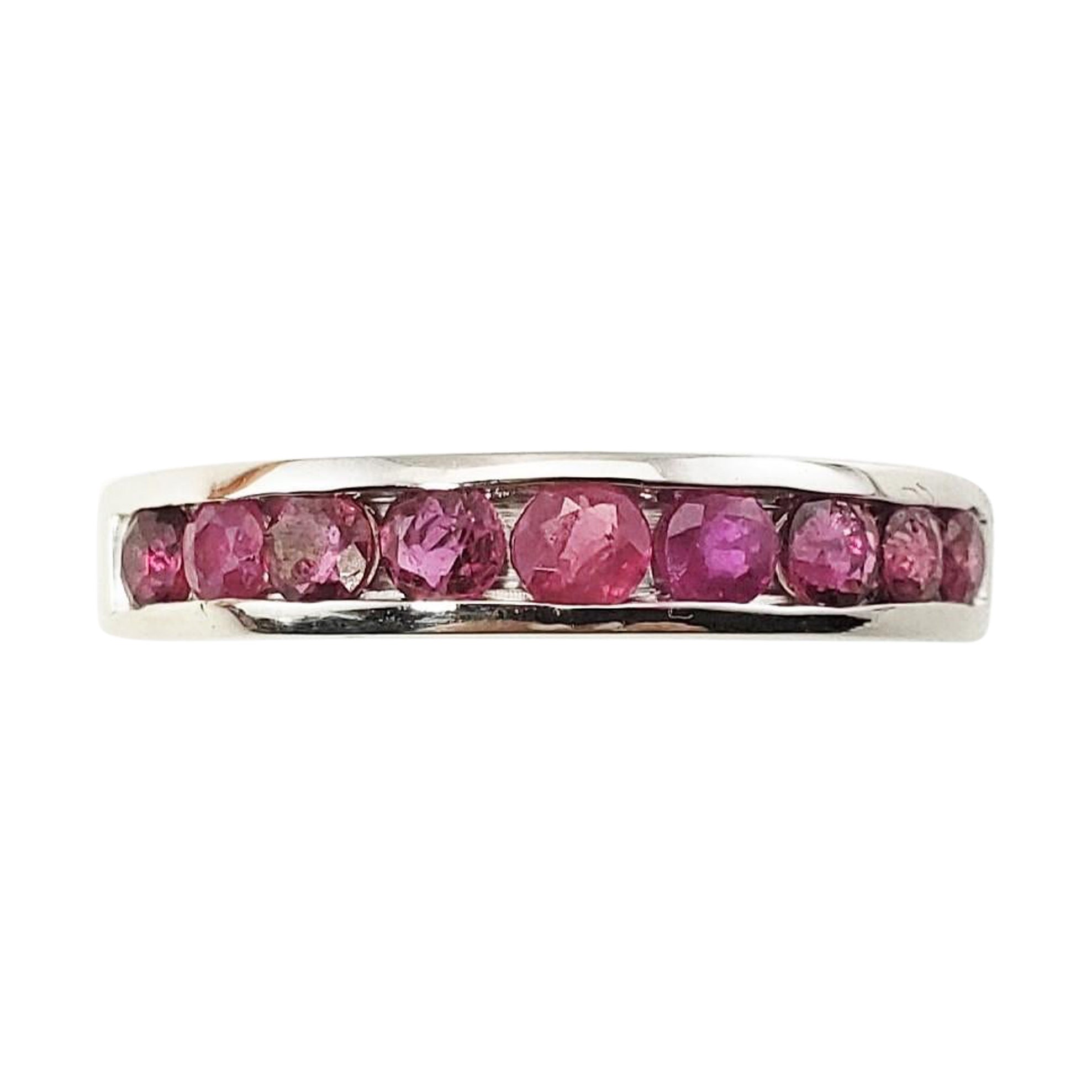 14 Karat White Gold and Ruby Band Ring