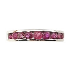 14 Karat White Gold and Ruby Band Ring