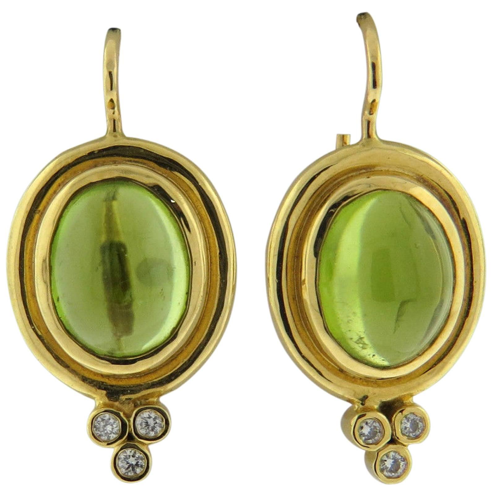 Temple St. Clair Peridot Diamant Gold Ohrringe