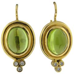 Temple St. Clair Peridot Diamond Gold Earrings
