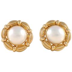 Tiffany & Co. Mother of Pearl Gold Earrings 