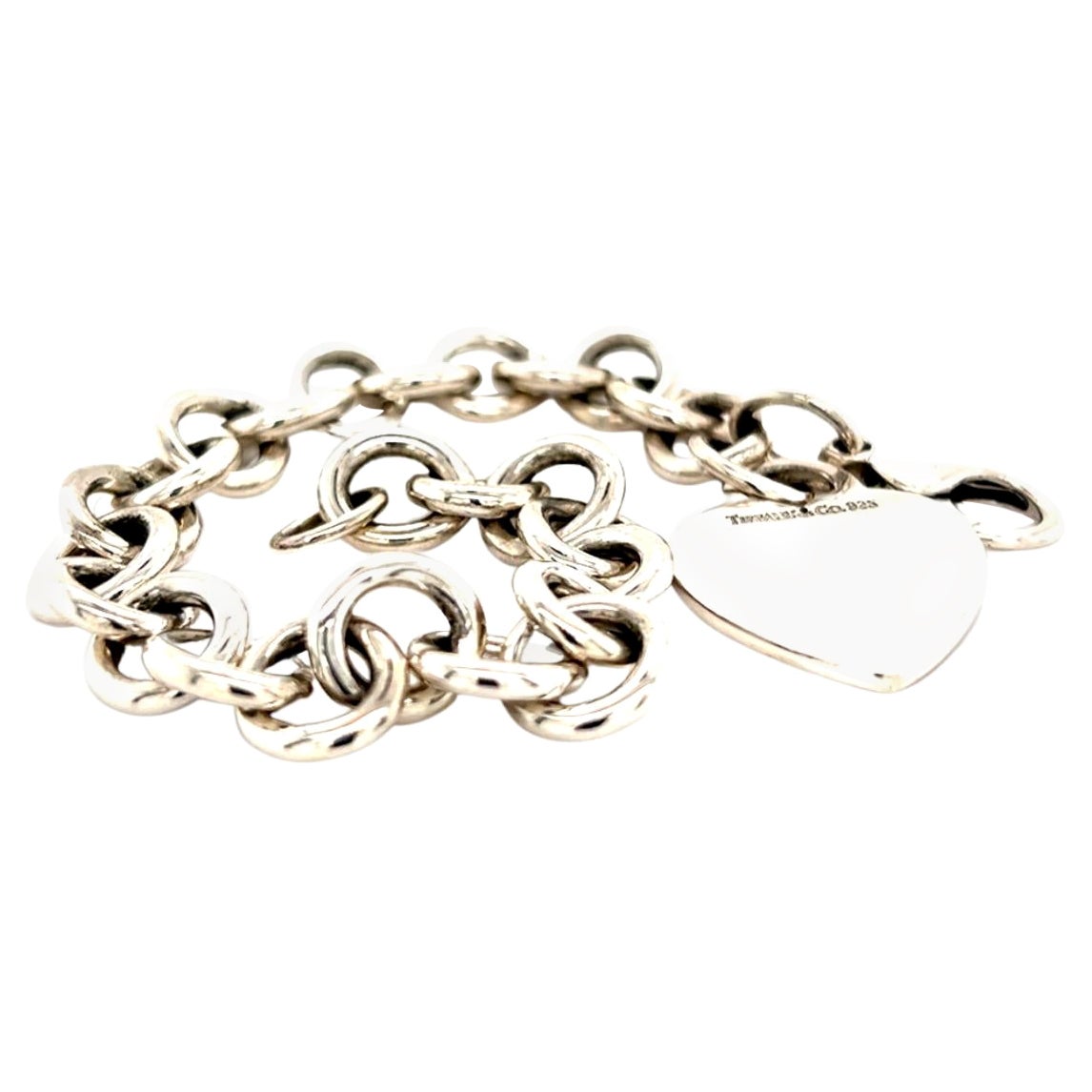 Tiffany and Co Estate Heart Charm Bracelet Sterling Silver 36 Grams For
