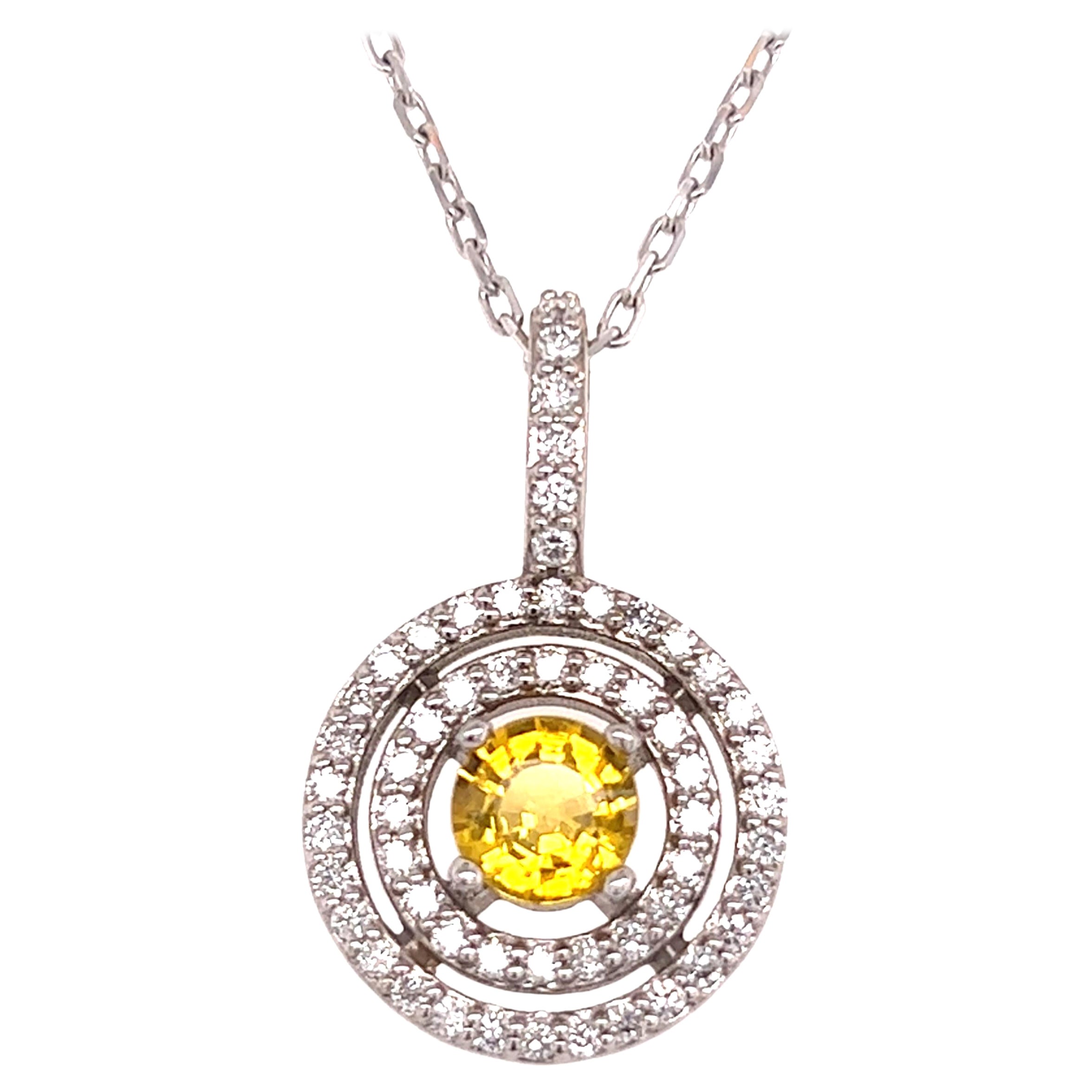 Collier en or 14k avec saphirs naturels et diamants certifiés 1,51 carat TCW