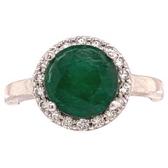 Natural Emerald Diamond Ring 14k Gold 2.83 TCW Certified