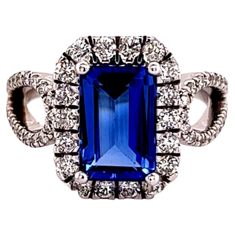 Natural Tanzanite Diamond Ring 14k Gold 5.08 TCW 5.52g Certified For Sale