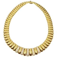 Van Cleef & Arpels Diamond Gold Collar Choker Necklace 