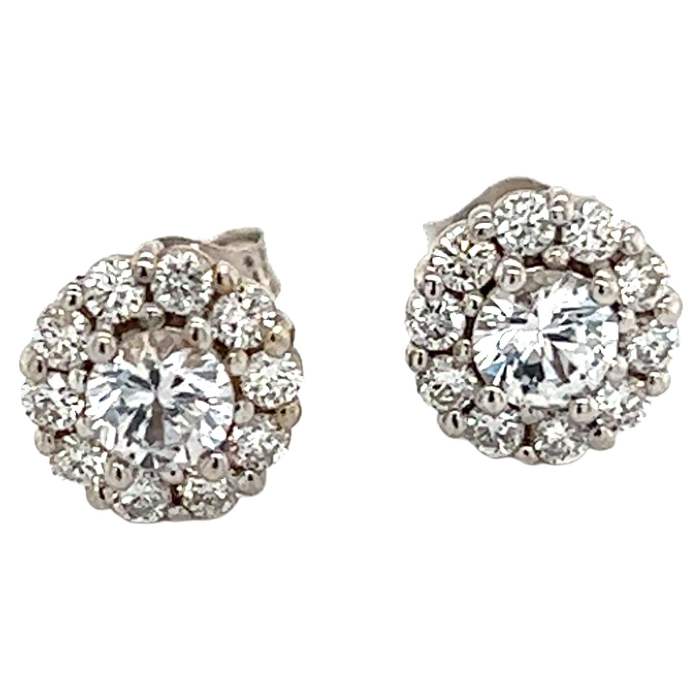 Natural Sapphire Diamond Earrings 14k Gold 1.25 TCW Certified
