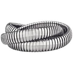 Handmade Sterling Silver Three Strand Tubogas Rolling Bangle Bracelet 7