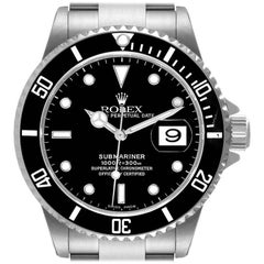 Vintage Rolex Submariner Black Dial Steel Mens Watch 16610