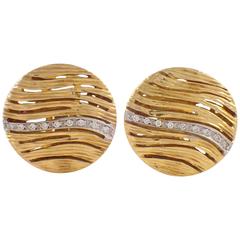 Roberto Coin Diamond Gold Earrings 