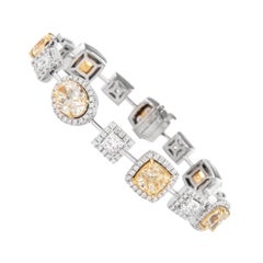 Alexander GIA Certified 21.88ct Multi Diamond Bracelet 18k White & Yellow Gold