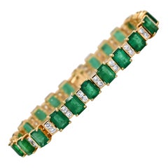Diamond and Emerald Tennis Bracelet