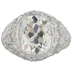 5.74 Carats Cushion Cut Diamonds Platinum Ring