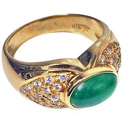 Jade Diamond Gold Ring 7