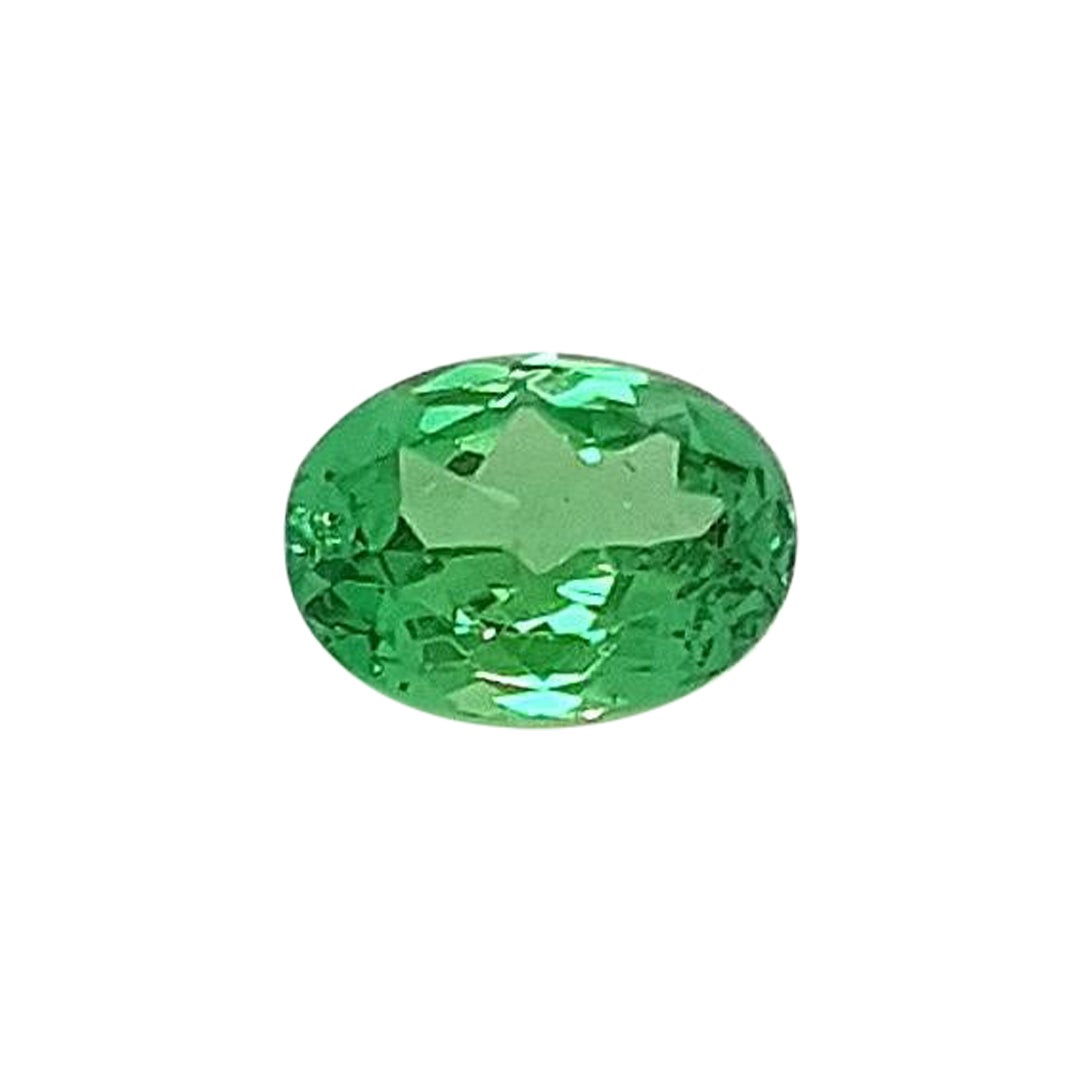 Leuchtend grüner Tsavorit-Granat, facettierter Edelstein, 2,44 Karat Ovaler Edelstein aus losem Edelstein