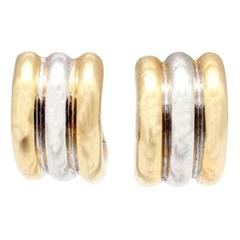 Roberto Coin Adorable Two Color Gold Huggie Hoop Earrings